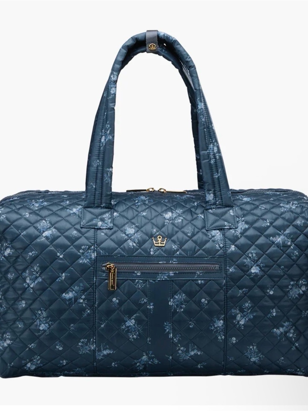 NWT Oliver Thomas Lot-Tote Duffle Trainwreck & Cosmetic Case Denim Navy Floral - Picture 4 of 10